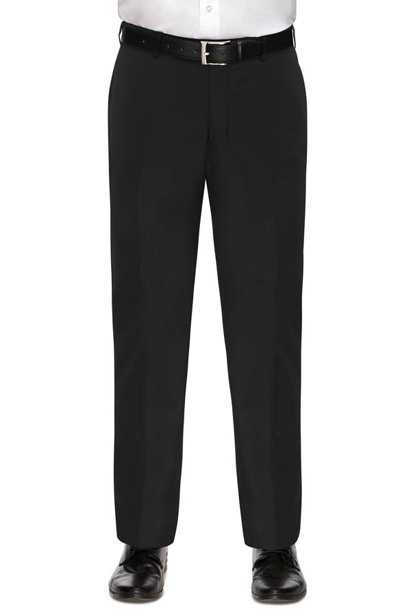 Mens suit trousers, PV, Plain Black RT13386-T